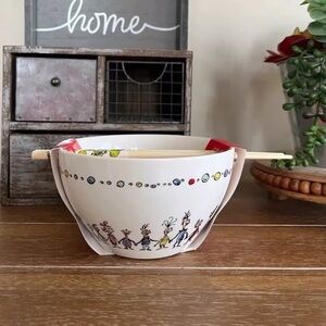 New The Grinch Noodle Ramen Bowl with Chop Sticks